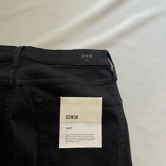 NWT Edwin Pixie 9” Mid Rise Skinny Black Denim Jeans Size 31 New - Picture 10 of 10